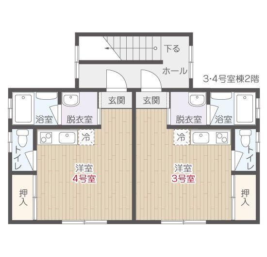 3・4号室間取図
